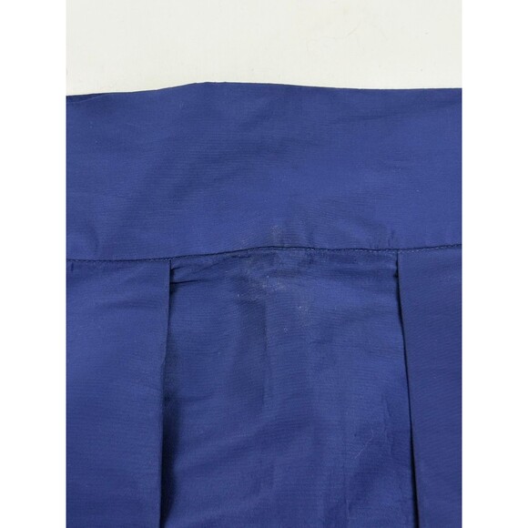 COS A-Line Midi Skirt US 6 Navy Blue Sheen Pleated Office B43 - Picture 3 of 6
